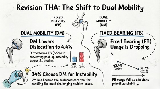 Hip｜【雙動式 vs 固定式】用於 Revision THA 之系統性回顧